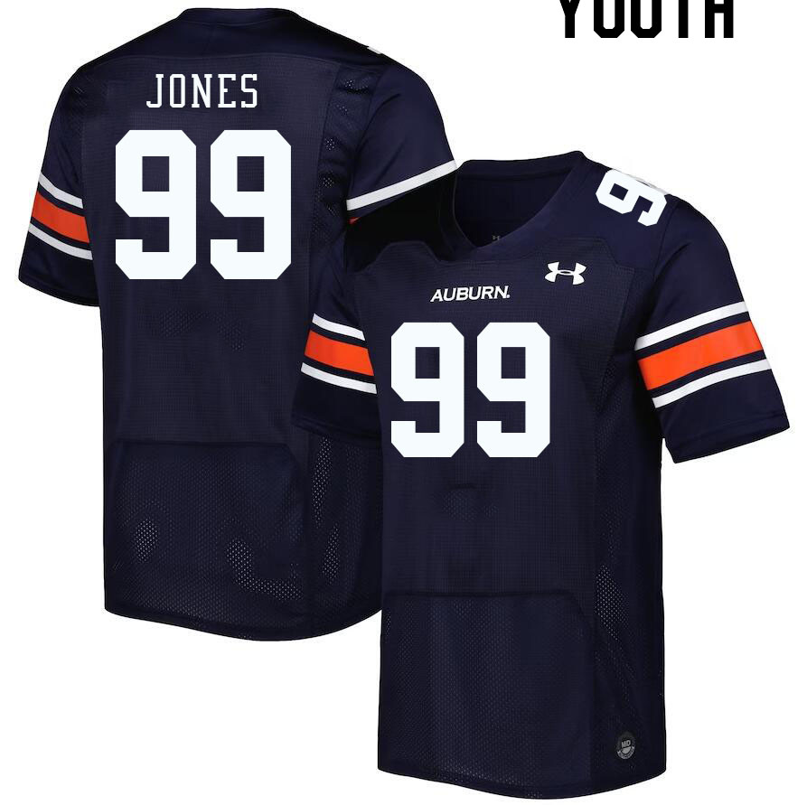 Youth Auburn Tigers #99 Jayson Jones Navy 2023 College Stitched Football Jersey